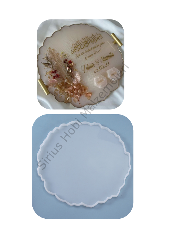 Epoksi Reçine  26 cm Silikon Tepsi Kalıbı