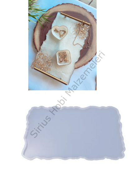 Epoksi Reçine 35x21cm Silikon Tepsi Kalıbı