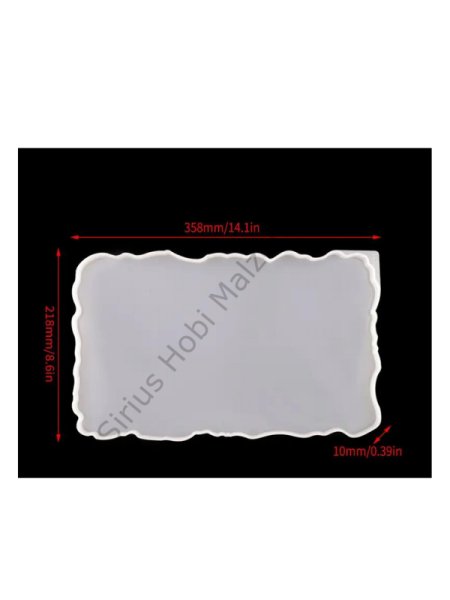 Epoksi Reçine 35x21cm Silikon Tepsi Kalıbı