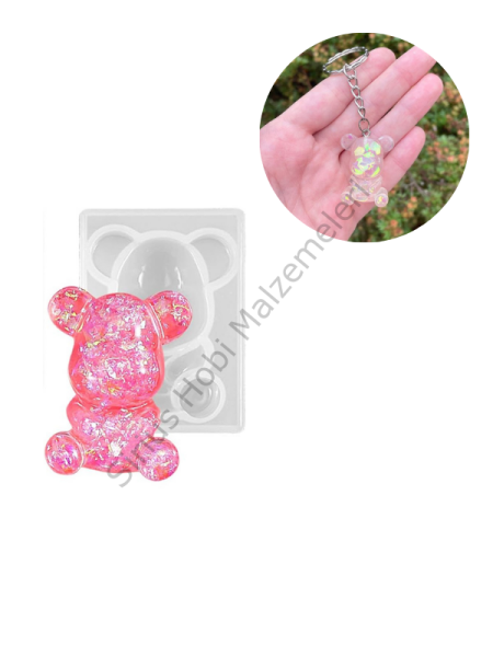 Epoksi Anahtarlık Ayıcık Kalıbı  5cm