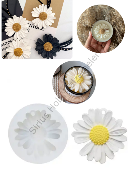 Epoksi Mum  Anahtarlık Papatya Kalıbı