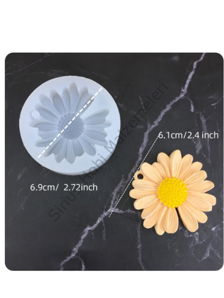 Epoksi Mum  Anahtarlık Papatya Kalıbı