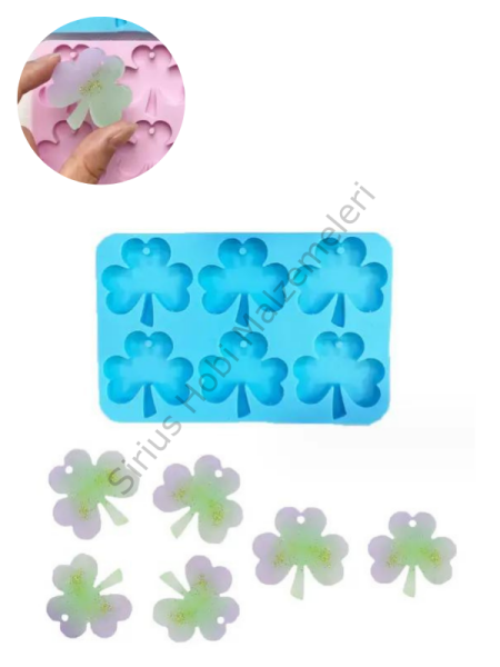 Epoksi Üç Yapraklı Yonca Anahtarlık Magnet Kalıbı