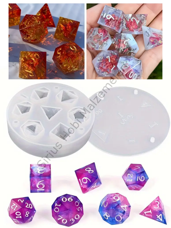 Epoksi 7li Zar Silikon Kalıbı