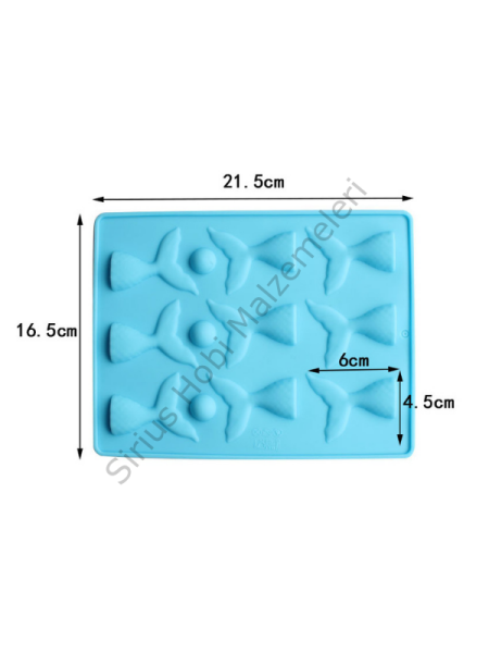 Epoksi 6 cm Çoklu Deniz Kızı Kuyruğu Kalıbı