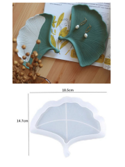 Epoksi Reçine Alçı Ginko Yaprak Tabak Sunumluk Kalıbı