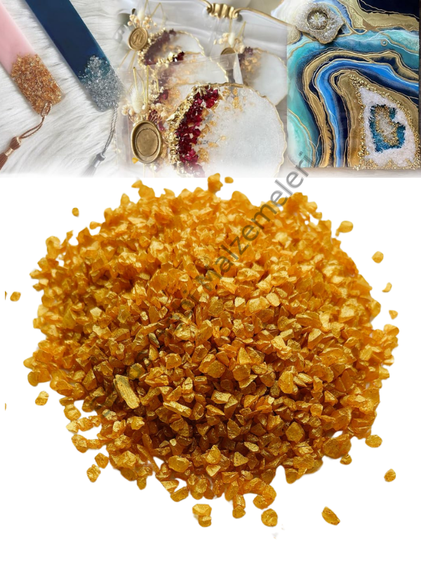 Epoksi Reçine Cam Kırığı Gold İnce 100 gr