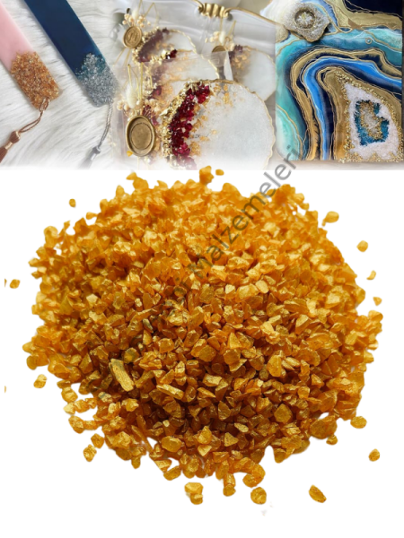 Epoksi Reçine Cam Kırığı Gold İnce 100 gr
