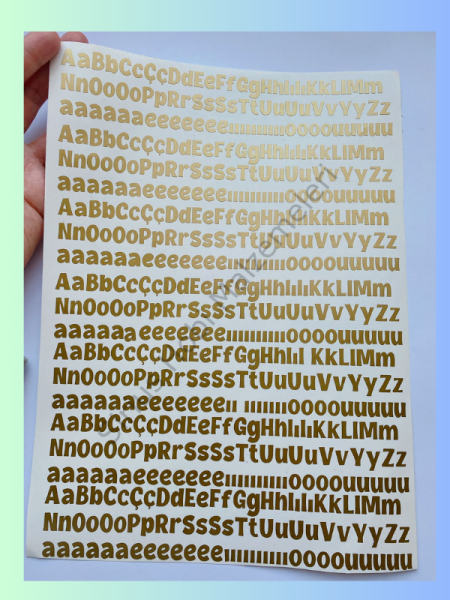 Epoksi 1cm Cartoon Harf Folyo Baskısı A4 boyutunda