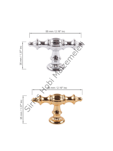 Premium Metal Tepsi Kulpu 2 adet | Altın & Gümüş Epoksi Tepsi İçin