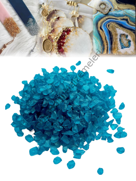 Epoksi Cam Kırıkları Sedefli Turkuaz Kalın 100 gr