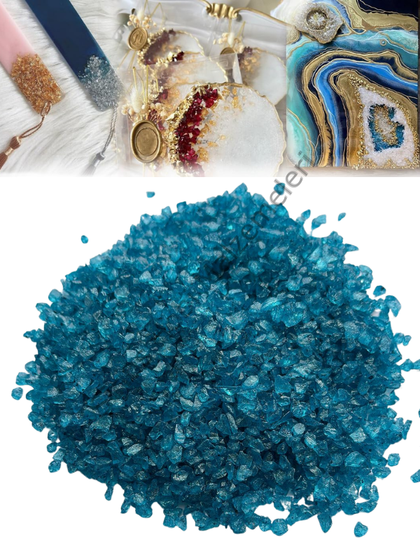 Epoksi Cam Kırıkları Sedefli Turkuaz İnce 100 gr
