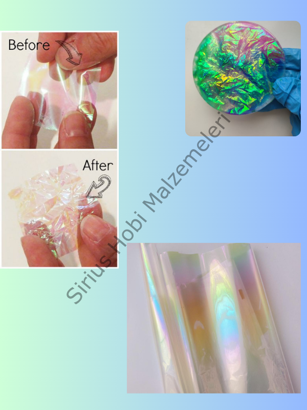 Epoksi İnce Kırıştırılabilir Hologram Folyosu 30x70cm