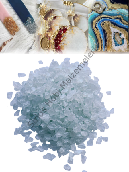 Epoksi Reçine Cam Kırığı Sedefli Beyaz Kalın 100 gr