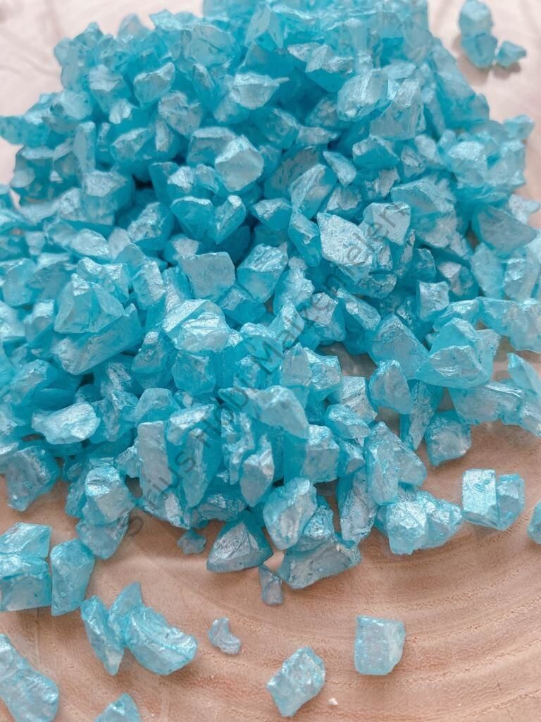 Epoksi Reçine Cam Kırığı Sedefli Mavi Kalın 100 gr