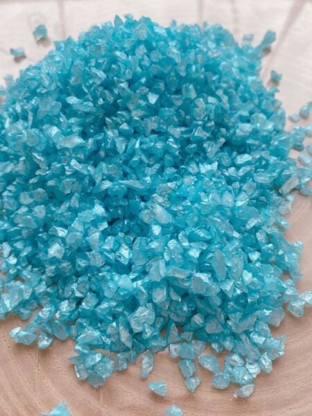 Epoksi Reçine Cam Kırığı Sedefli Mavi İnce 100 gr