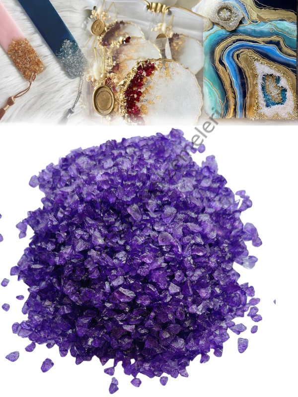 Epoksi Reçine Cam Kırığı Sedefli Mor İnce 100 gr