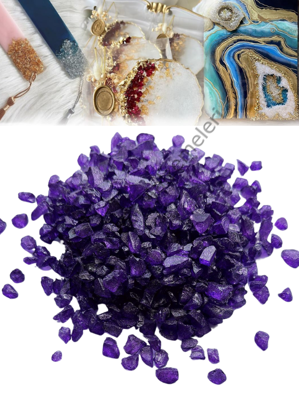 Epoksi Reçine Cam Kırığı Sedefli Mor Kalın 100 gr