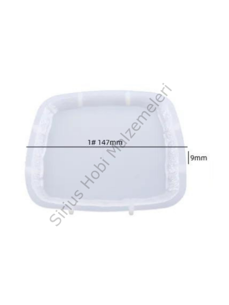 Epoksi 14 cm Kare Taş Görünümlü Bardak Altlıgı Kalıbı