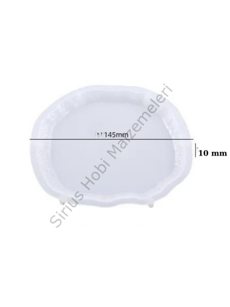 Epoksi 14 cm Daire Taş Görünümlü Bardak Altlıgı Kalıbı