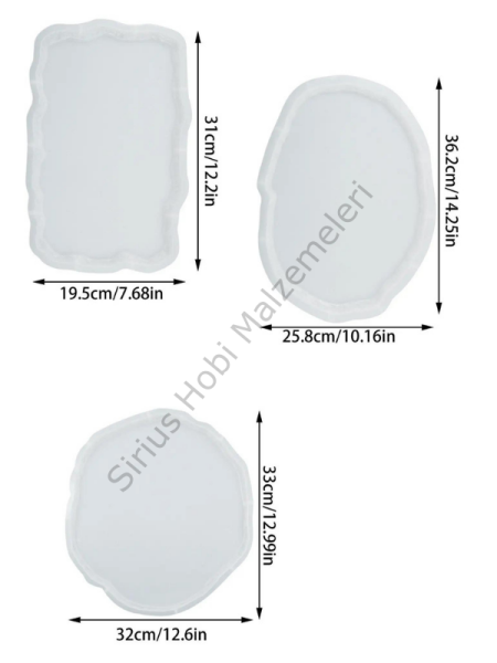 Epoksi Reçine Taş Görünümlü Tepsi Kalıpları