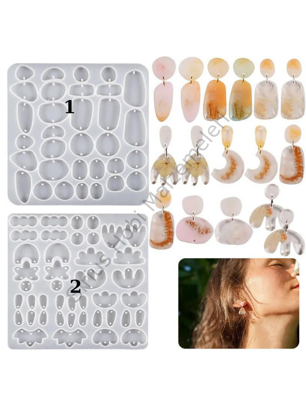 Epoksi Geode Tasarım Küpe Kalıpları