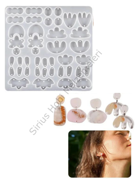 Epoksi Geode Tasarım Küpe Kalıpları