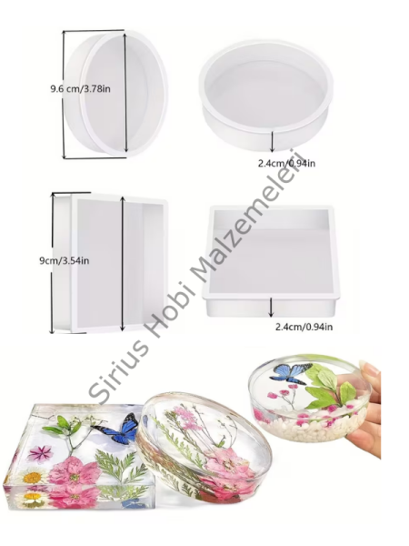 Epoksi Derin Bardak Altlığı Tasarım Kalıbı – Oval Kare