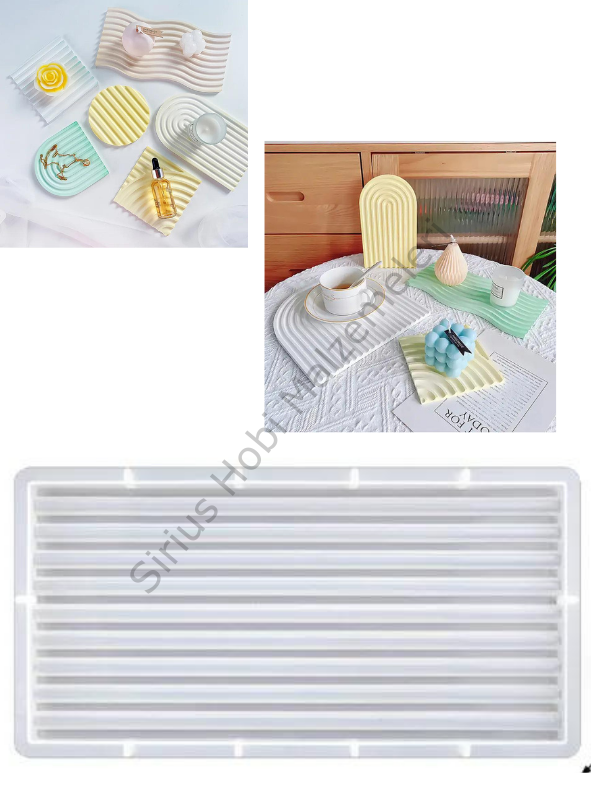 Epoksi Alçı Wave Trend Sunumluk Kalıpları Dikdörtgen