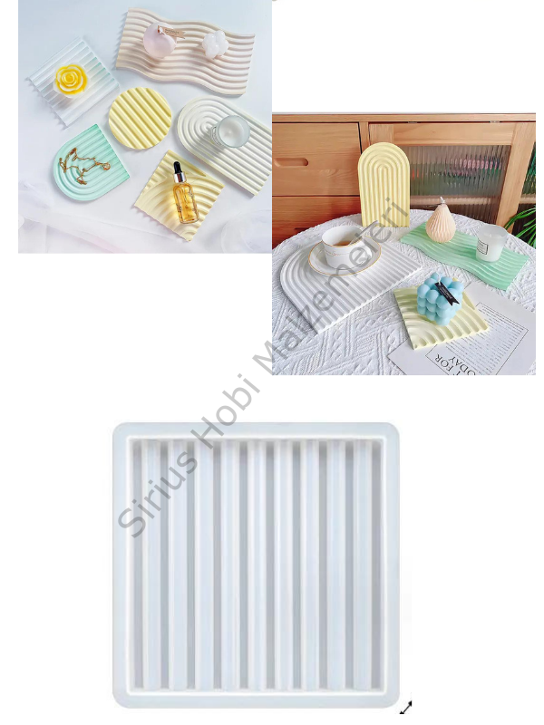 Epoksi Alçı Wave Trend Sunumluk Kalıpları Kare