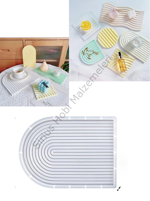 Epoksi Alçı Wave Trend Sunumluk Kalıpları Uzun Model