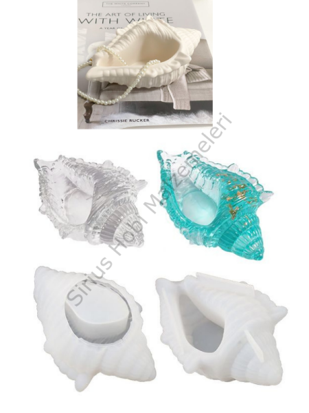 Epoksi Mum Alçı Büyük Deniz Kabuğu Silikon Kalıbı