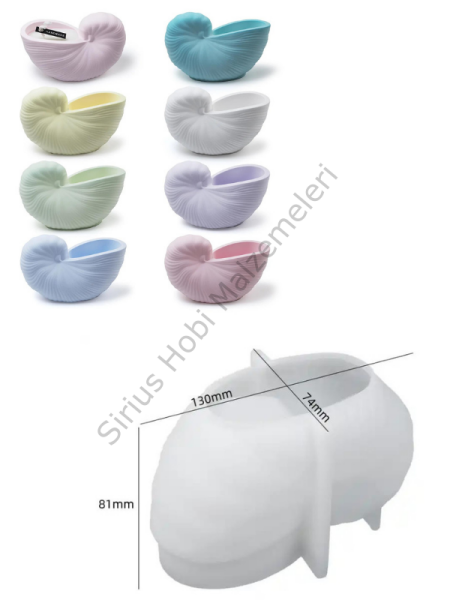 Epoksi Mum Alçı  Deniz Kabuğu Mumluk Kalıbı