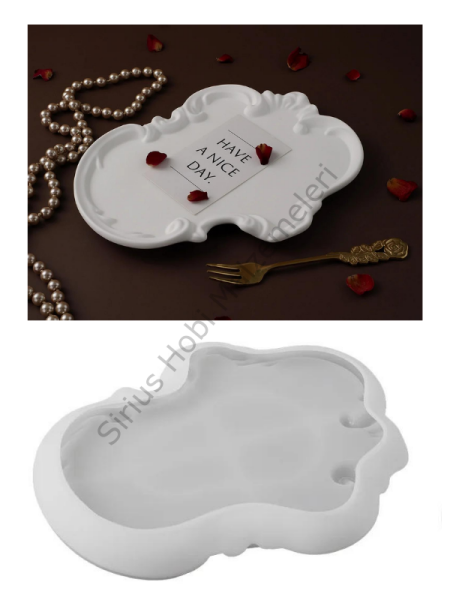 Epoksi Reçine Dantel Model Sunumluk Tepsi Kalıpları 2