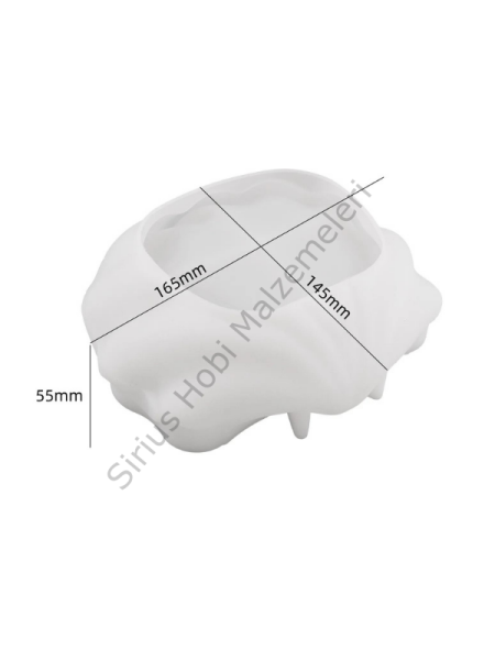 Epoksi Mum Alçı  Midye Deniz Kabuğu Mumluk SilikonKalıbı 2