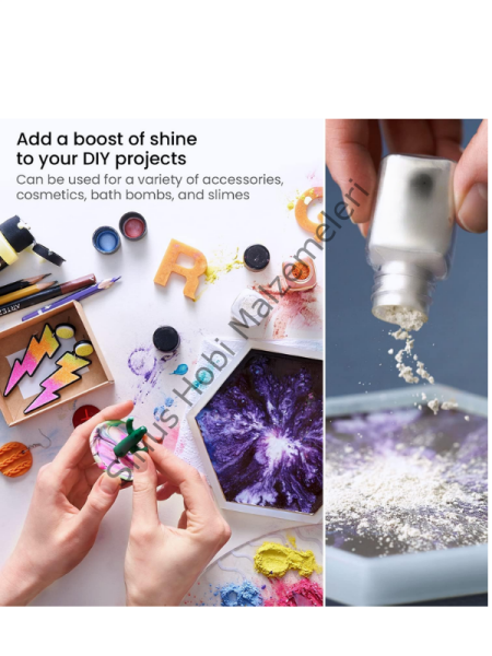 Epoksi Reçine Boyası Mica Powder İnci Sedefli Pigment İnci Tozu 5 gr Silver White