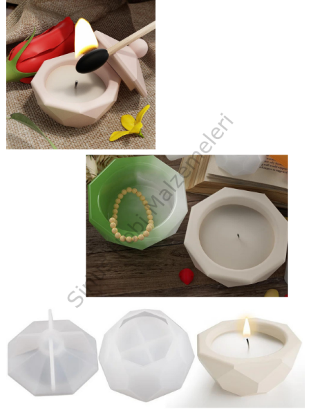 Epoksi Mum Alçı Kapaklı Mumluk Kutu Kalıbı