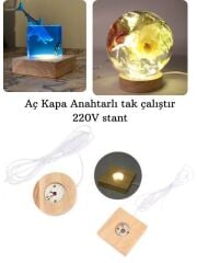 Epoksi Reçine Led Aydınlatma Tasarım Lamba altlıgı Kaidesi