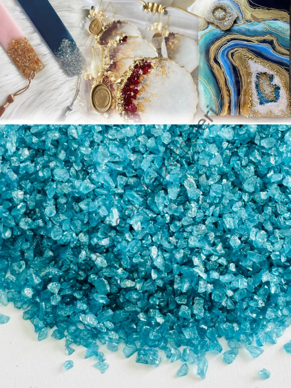 Epoksi Cam Kırıkları Extra İnce Sedefli Aqua Quartz 100 gr