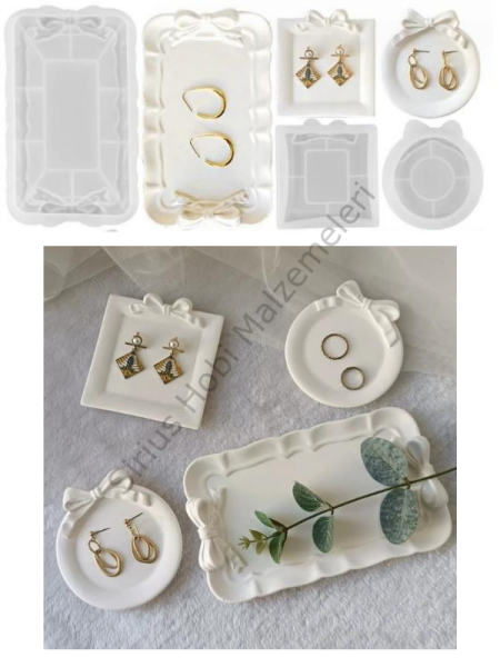 Epoksi Reçine Söz Nişan Tepsisi Yüzüklük Sunumluk Kalıpları