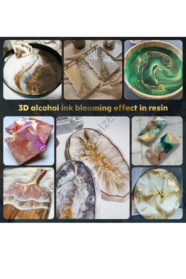 Epoksi Reçine Petri Sirius Alcohol İnk Alkollü Mürekkep Boya 10ml -UV Reçine Uyumludur Green (Yeşil)