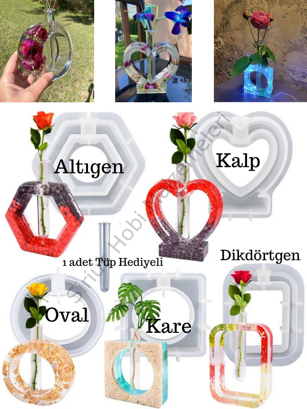 Epoksi Bitki Vazo Tasarım Silikon Kalıpları