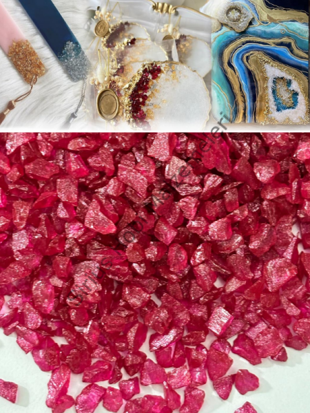 Epoksi Cam Kırıkları  İnce Cherry Garnet Quartz  100 gr