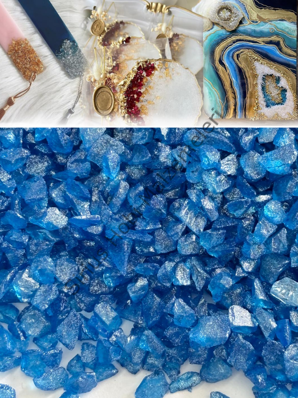 Epoksi Cam Kırıkları  İnce Cobalt Blue  100 gr