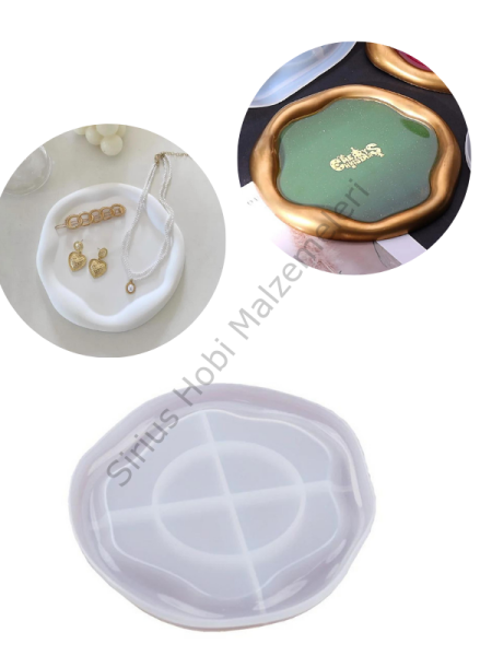 Epoksi Reçine Alçı Tabak Sunumluk Silikon Kalıbı 1