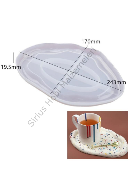 Epoksi Reçine Alçı Tabak Sunumluk Silikon Kalıbı 2