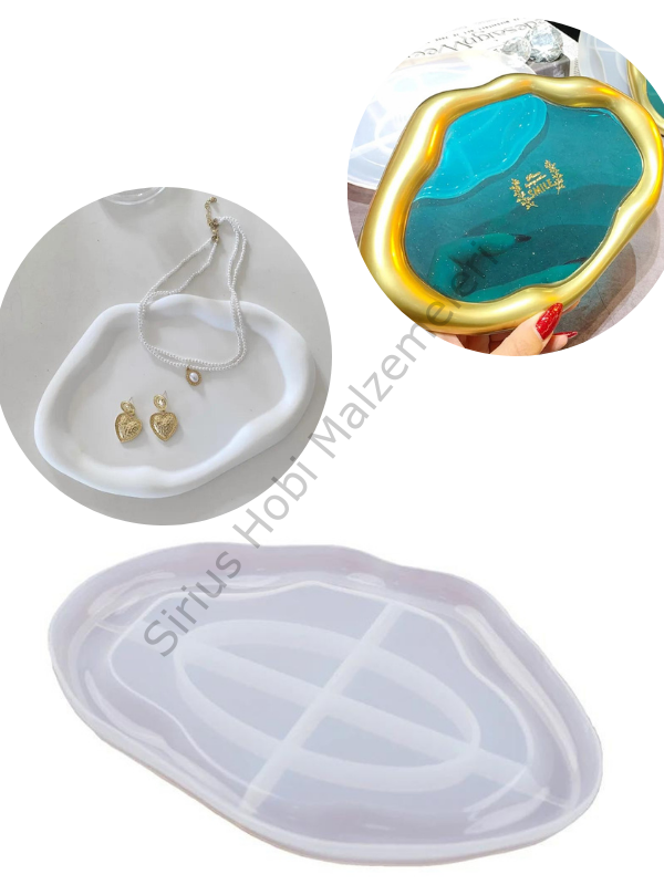 Epoksi Reçine Alçı Tabak Sunumluk Silikon Kalıbı 2