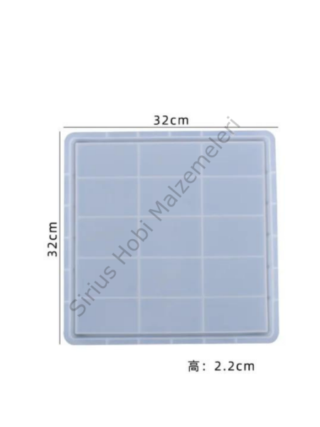 Epoksi Büyük 32 Cm Sunumluk Kare Tepsi Kalıbı