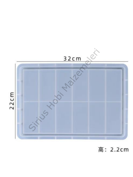 Epoksi Büyük 32x22 Cm Sunumluk Dikdörtgen Tepsi Kalıbı