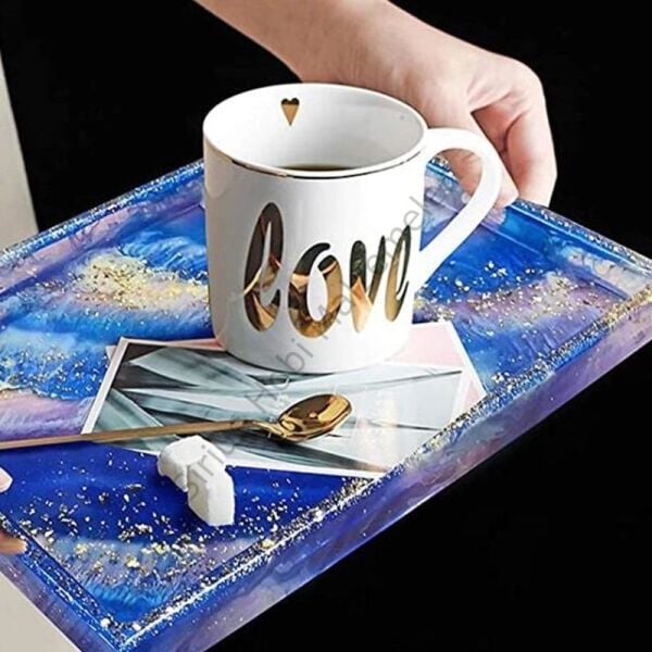 Epoksi Büyük 32x22 Cm Sunumluk Dikdörtgen Tepsi Kalıbı